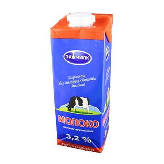 Молоко Экомилк Ультрапастеризованное 3,2% 924мл